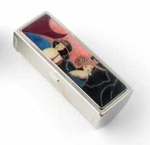 Speert Silver "Classic Ladies"  Mirrored Lipstick Case