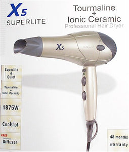 X5 Superlite Nano Tourmaline + Ionic Ceramic Professional Hair Dryer