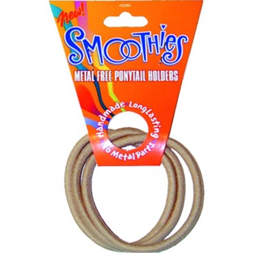 Smoothies Metal Free Pony Tail Holder - 3 Pack Large - Blond