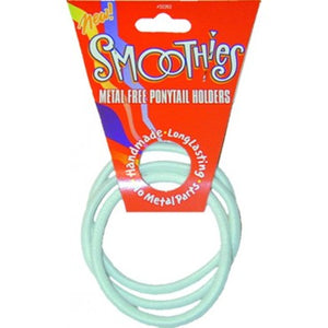 Smoothies Metal Free Pony Tail Holder - 3 Pack Large - White