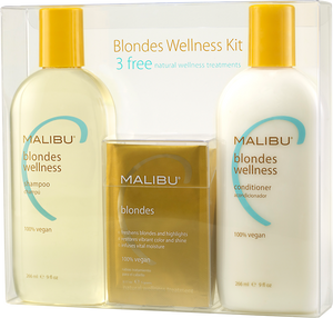 Malibu C Blondes Wellness Kit (Shampoo and Conditioner + 4 pack Treatment)