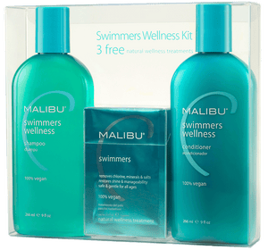 Malibu C Swimmers Wellness Kit (Shampoo and Conditioner + 4 pack Treatment)