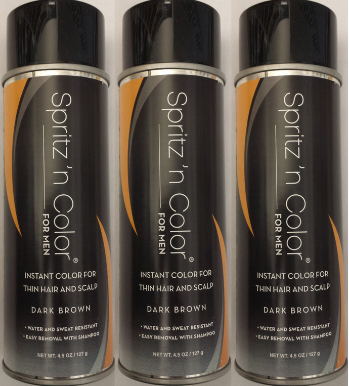 Spritz n' Color - Dark Brown #1 (3-Pack Special) Spray for covering bald spots